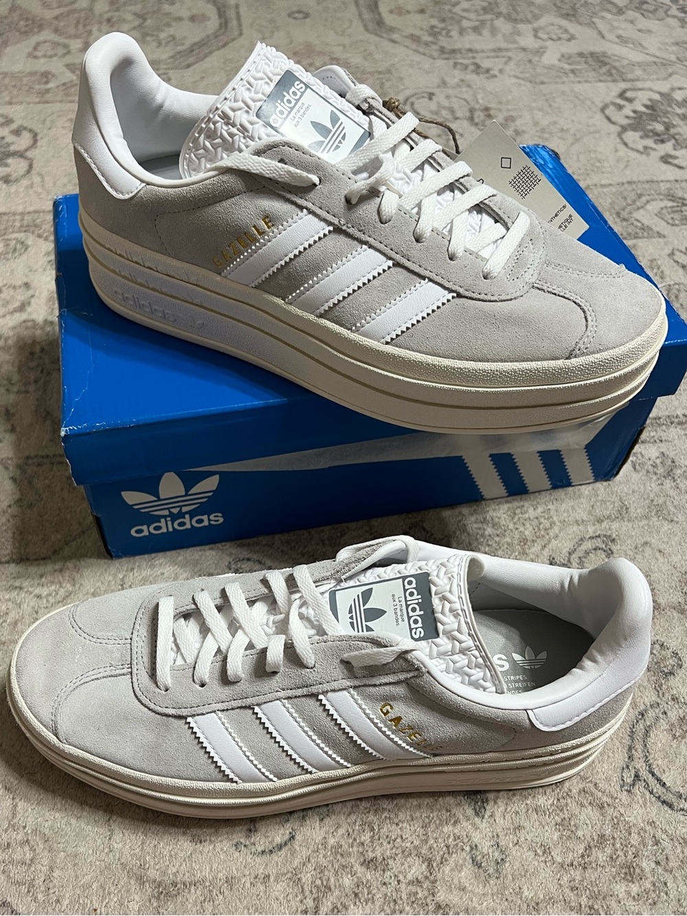 Adidas Gazelle Bold Shoes Grey Two / Cloud White / Core White